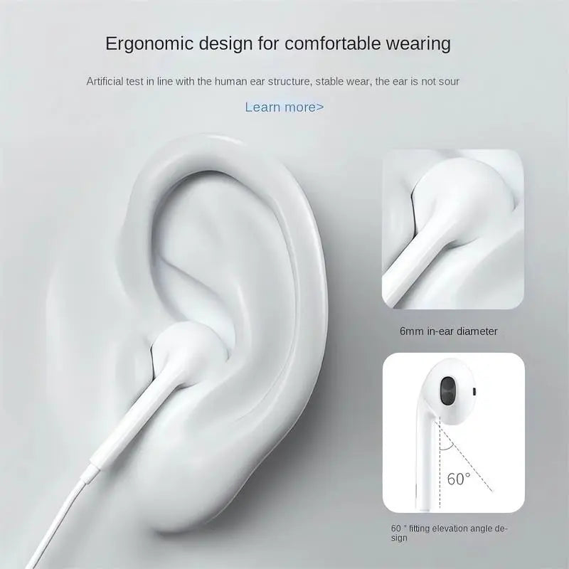 Lightning & Type C Wired In-Ear Headphones, Universal Original Sound Earbuds, Plug-And-Play Wired Earphones Compatible with Full Iphone Series