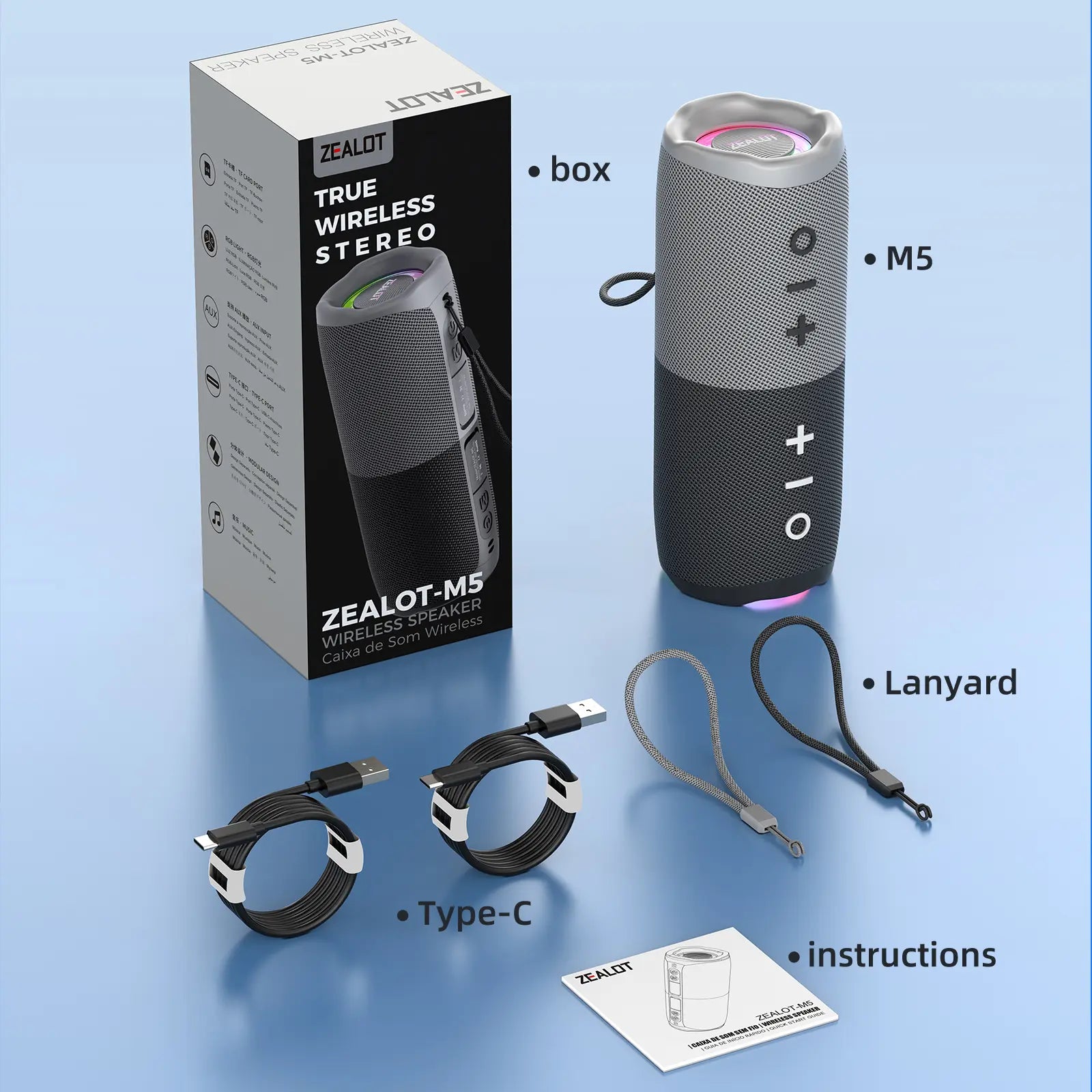 Portable Bluetooth-Compatible Speaker, Multifunctional Speaker, Rechargeable Speaker, Magnetic 2-In-1 Design, Wireless Mini Speaker, Ipx4 Waterproof, 10-Hour Playtime, TWS Pairing, Bt5.4, Fm Radio