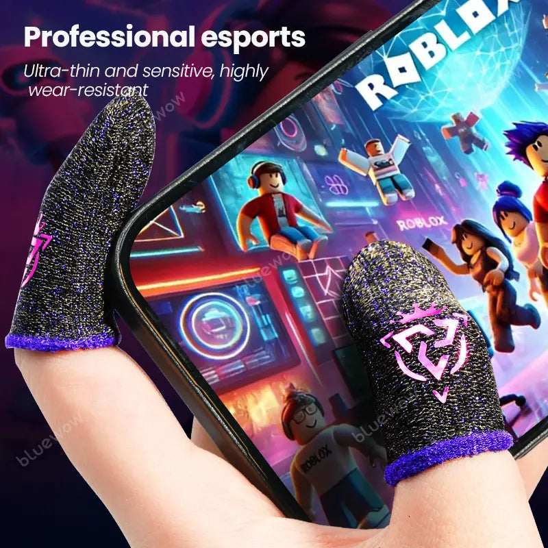 Bluewow Sharkking Silverfiber Mobile Gaming Finger Sleeves, 20-Count Individual Packaging, 0.3Mm Ultra-Soft Thin Fabric, High-Sensitivity Sweat-Proof Compact Portable Smartphone Gaming Accessories for Gamers