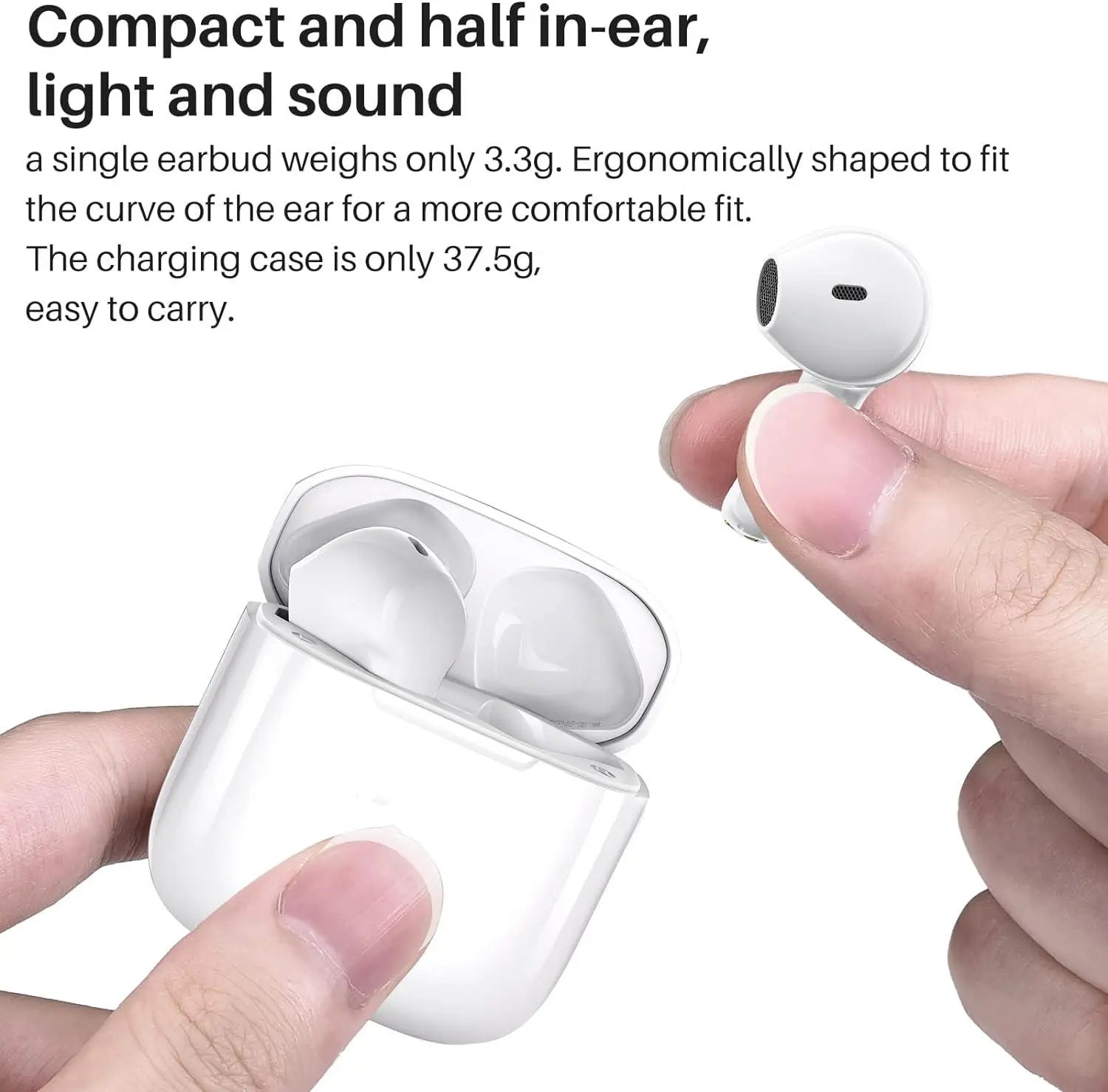 Bluetooth 5.3 Headphones with Reset Button High-Quality Sound Rechargeable Open Ear Canal Long Battery Life Wireless Earphones Audio Electronics Plug-Free Bluetoot Headphones Wireless Earbuds Enthusiast Ele