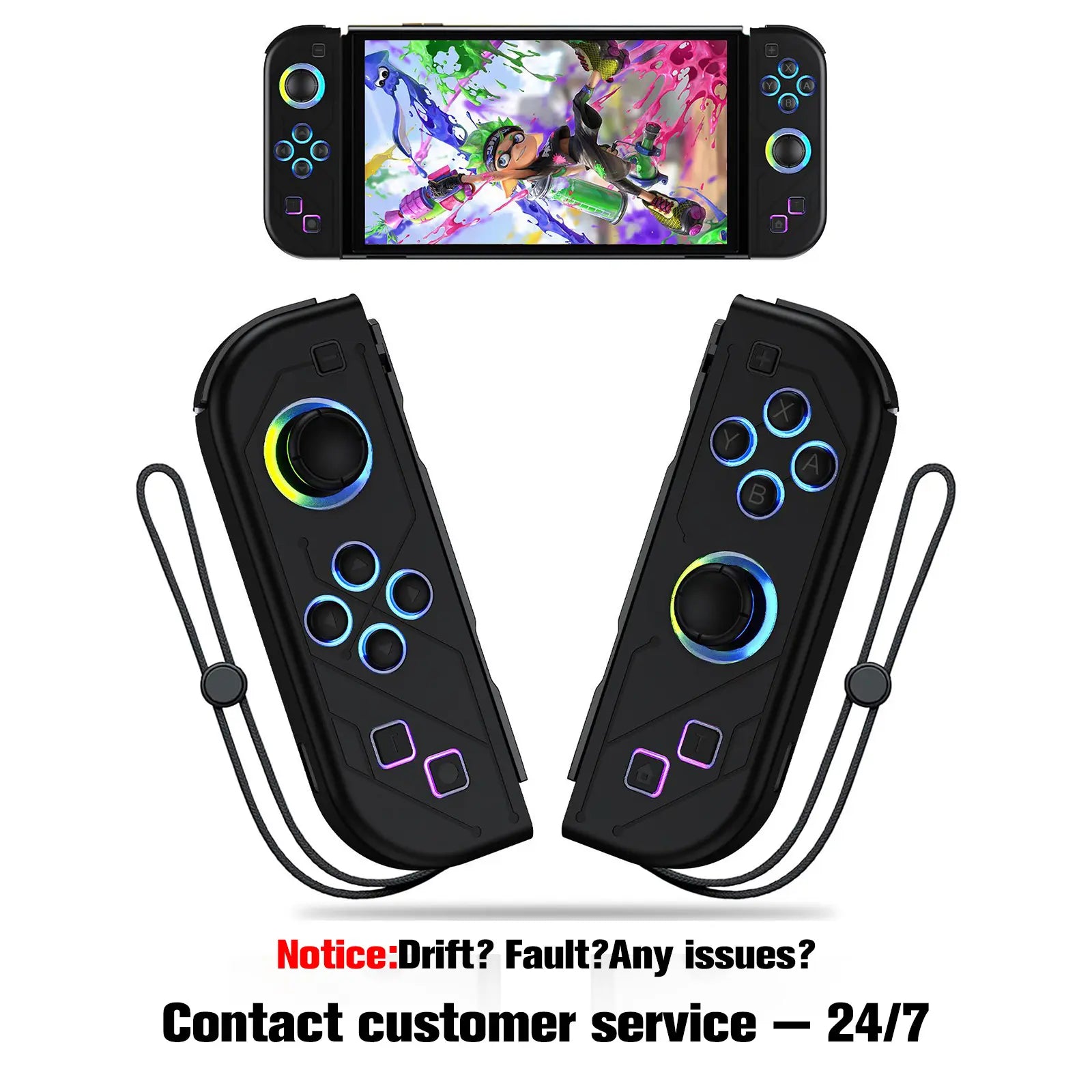 Switch Controller for Nintendo Switch, Switch Controller Joycon (L/R) with RGB Light Compatible with Nintendo Switch/ Switch Lite /Switch OLED Summerwins