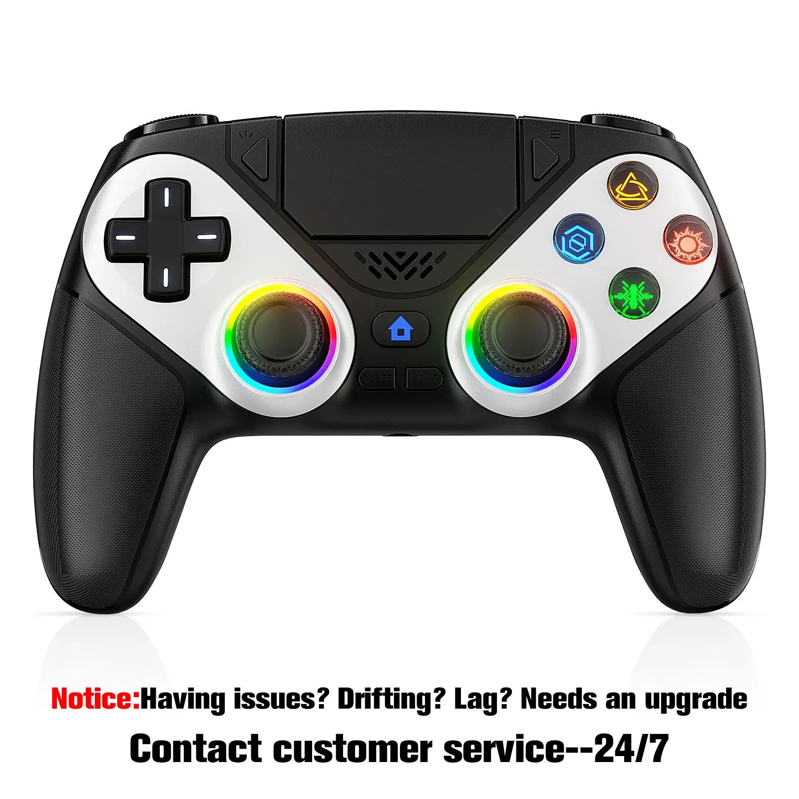 Wireless Gaming Controller Pro for PS5 with LED RGB Light– Turbo & Macro Programmable Compatible with Playstation 5,Dual Vibration, Motion Sensing, Programmable Buttons & 1000Mah Fast-Charging Anti-Drift Calibration Guide Summerwins