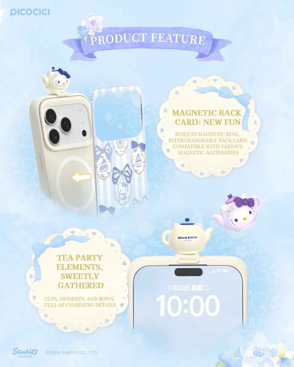 Hello Kitty X MINILIKE Style Tea Party Series Funglide Phone Case Iphone 17 Pro/Pro Max