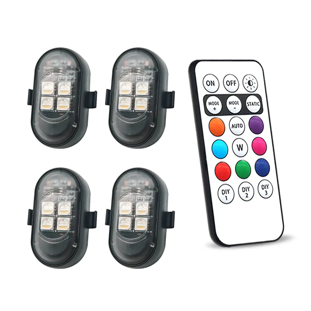 2/4/6/10Pcs Upgrade RGB Car Atmosphere Lights, Larger Battery & Brighter, Type-C Charging Cable, Wireless Remote Multi-Mode for Car Motorcyc Car Lighting Accessories Car Interior Lighting