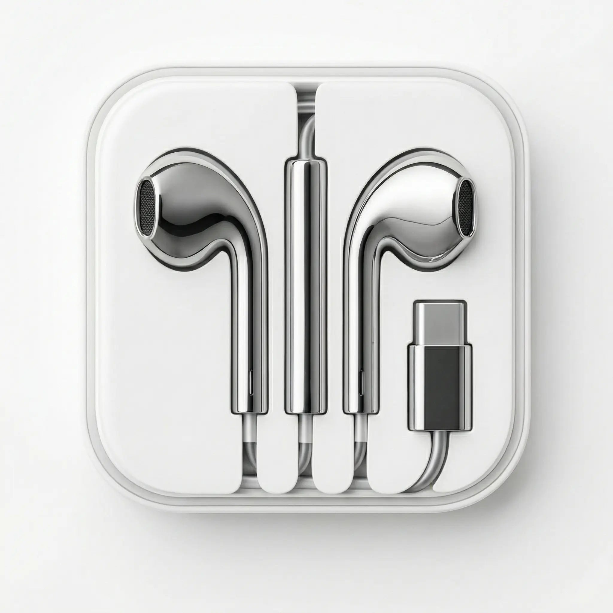 Aesthetic Chrome Earbuds (USB Type-C)