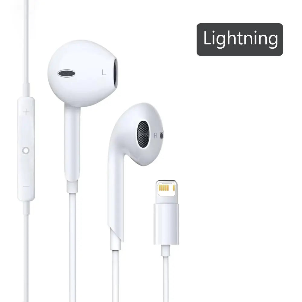 Lightning & Type C Wired In-Ear Headphones, Universal Original Sound Earbuds, Plug-And-Play Wired Earphones Compatible with Full Iphone Series