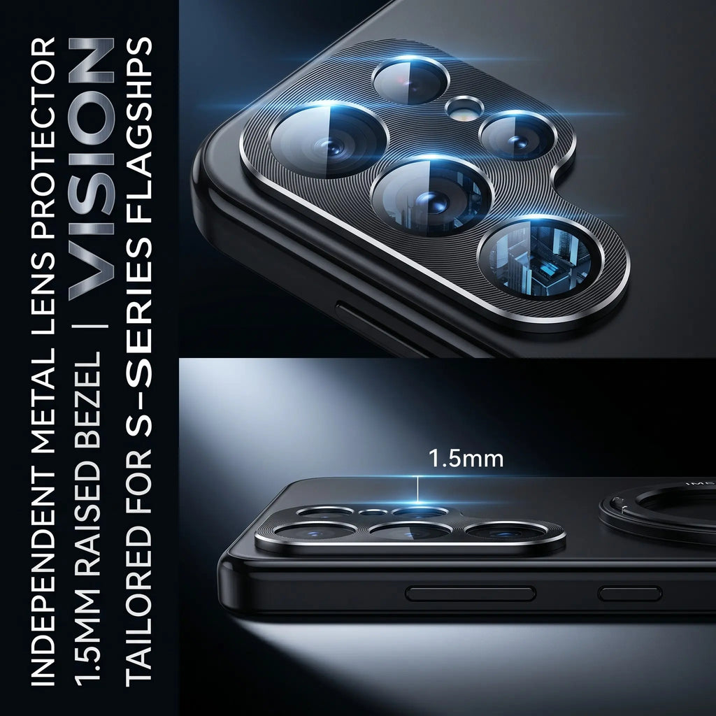 Samsung Galaxy S25 S26 Ultra Metal Frame Smartphone Case, Stylish Shockproof Casing, 360° Rotating Stand, Lens Protection, PC Back Cover, Aluminum Alloy, Anti-Drop, Free Screen Protector