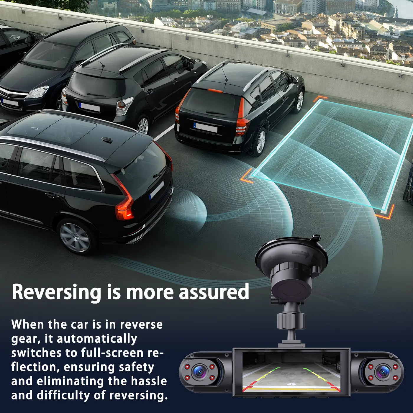 4 Channel 1080P Car Dash Cam 64GB SD Card 24/7 Parking Mode Night Vision Front Rear Left Right HD Screen Loop Recording Wide Angle G Sensor Accident Evidence Car Safety Recorder Car Gadgets Tech Gifts # Dashcam # FYP # Cartok # Safetyfirst Tiktokshopsprin