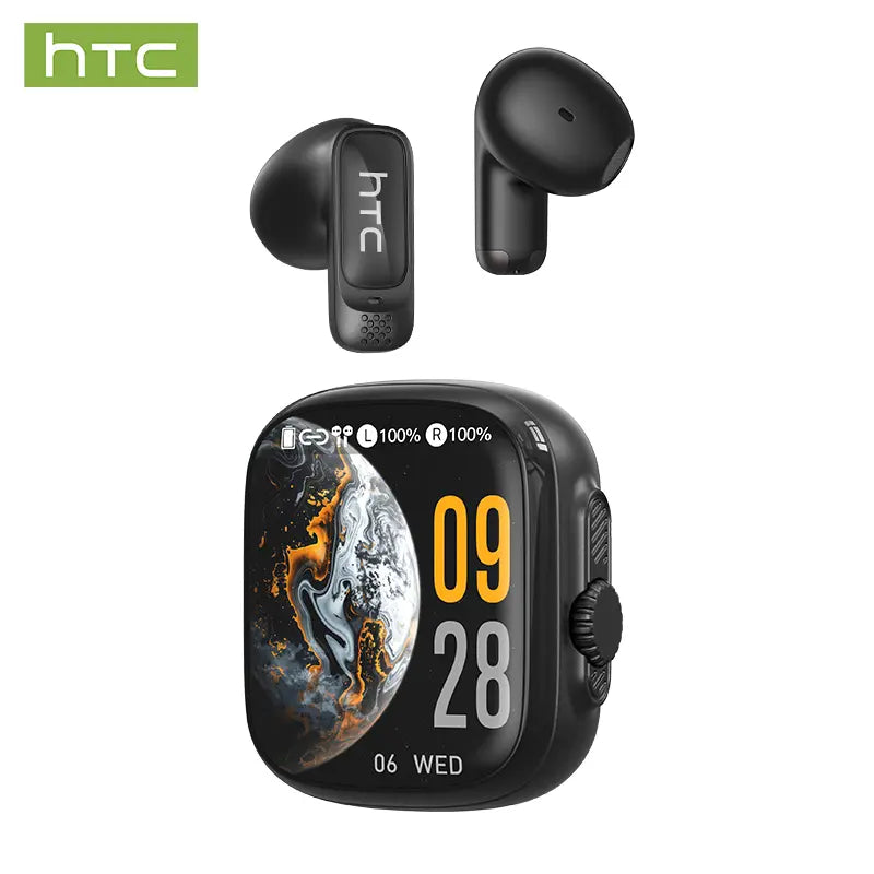 HTC NE72 TWS Earbuds, Bluetooth 6.0 Headphones, Multi-Language Translation, with App, Earbud Case Supports External Audio Playbackwireless Earbuds with LED Smart Touch Control, Suitable for Gaming, Office Work, Sports, Studying, and Voice Calls