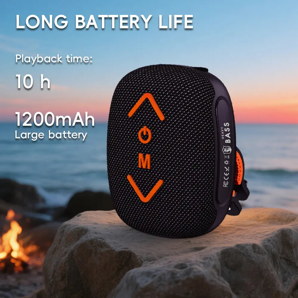Bass-17 Wireless Cycling Speaker: 7W Stereo with Deep Bass to Boost Your Ride, 1200Mah for 10H Playback, IPX-5 Waterproof,Supports Bluetooth/Tf/Tws & Hands-Free Calls – Built for Motorcycles & Bikes, All-In-One Speaker with Subwoofer Power