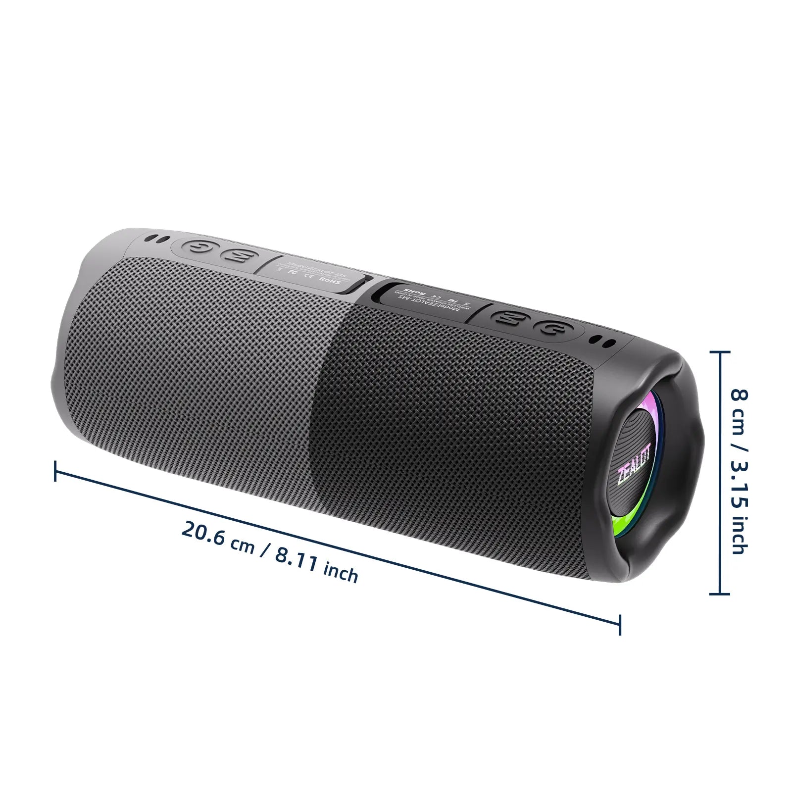 Portable Bluetooth-Compatible Speaker, Multifunctional Speaker, Rechargeable Speaker, Magnetic 2-In-1 Design, Wireless Mini Speaker, Ipx4 Waterproof, 10-Hour Playtime, TWS Pairing, Bt5.4, Fm Radio