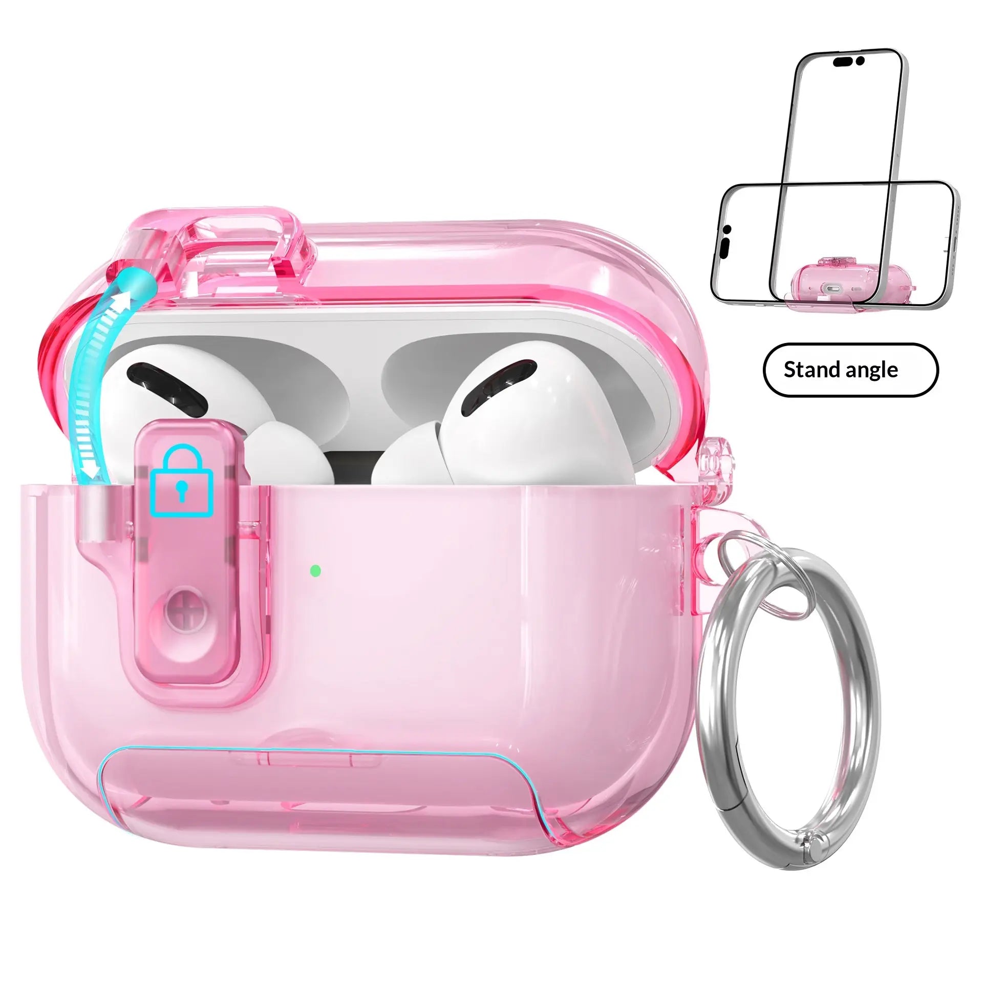 Suitable for Airpods Pro 2 Protective Case, Transparent Pop-Up Cover, Airpods 4Th Generation, Airpods Pro 3 Earphone Protective Case, Anti-Drop, Stylish, Simple