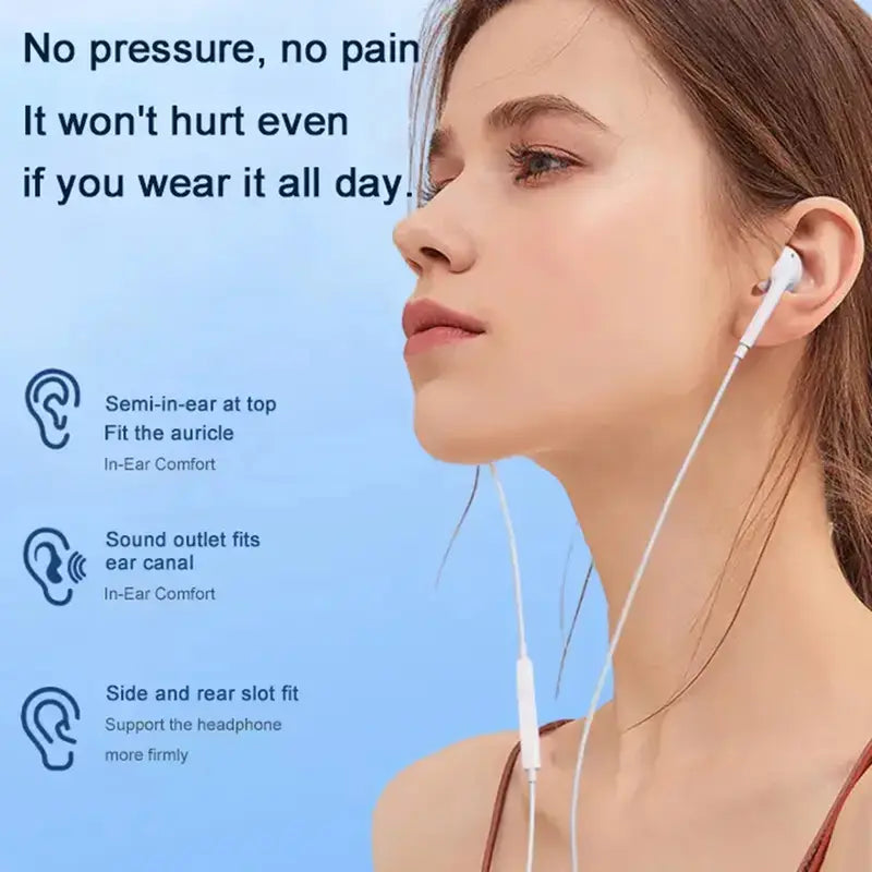 Lightning & Type C Wired In-Ear Headphones, Universal Original Sound Earbuds, Plug-And-Play Wired Earphones Compatible with Full Iphone Series