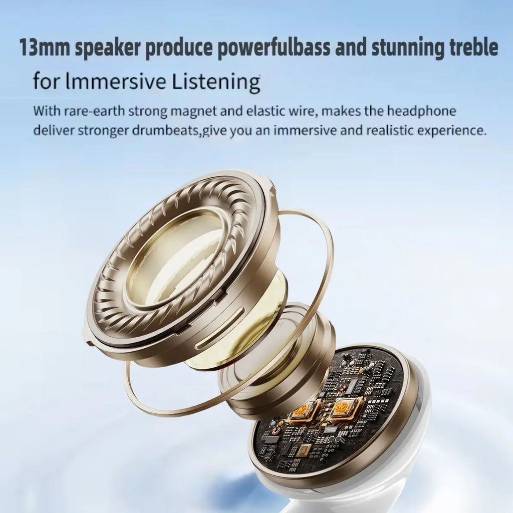 TWS Wireless Bluetooth-Compatible Earphones with Microphone, High Fidelity Stereo Sound, Smart Touch, Low Latency, Long Battery Life, Auto Pairing