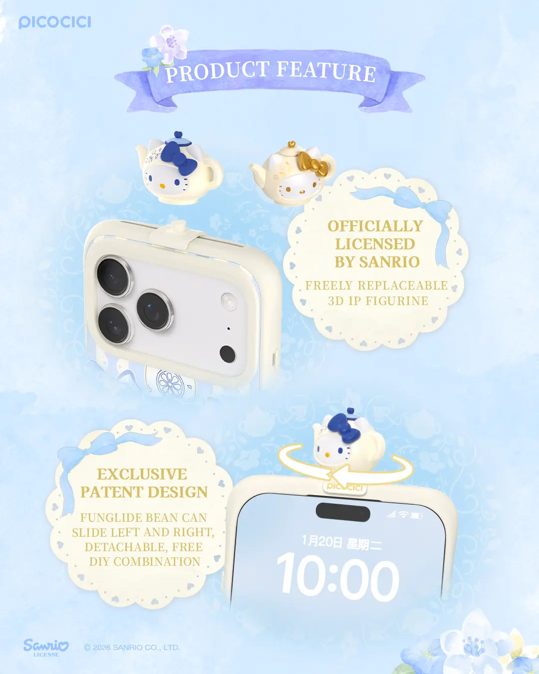 Hello Kitty X MINILIKE Style Tea Party Series Funglide Phone Case Iphone 17 Pro/Pro Max