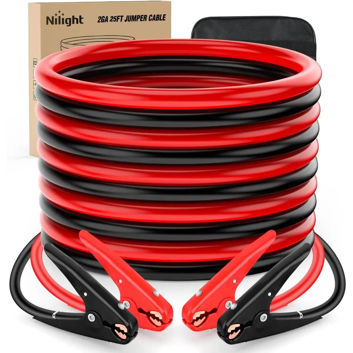 Nilight 0 Gauge 30 FT Heavy-Duty 1000 a CCA Automotive Vehicle Jumper Cables, Car Battery Booster Jump Start Kit with Carry Bag & Storage Bag for Pickup Trucks
