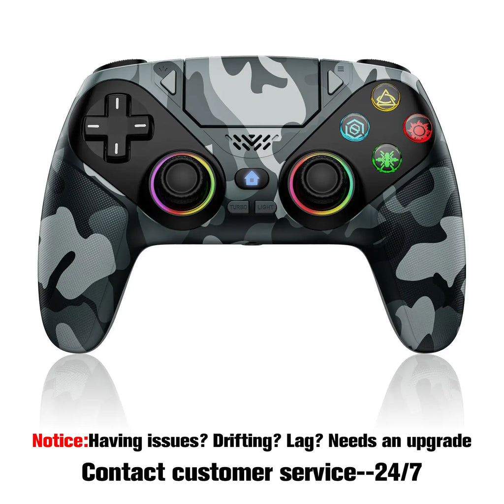 Wireless Gaming Controller Pro for PS5 with LED RGB Light– Turbo & Macro Programmable Compatible with Playstation 5,Dual Vibration, Motion Sensing, Programmable Buttons & 1000Mah Fast-Charging Anti-Drift Calibration Guide Summerwins