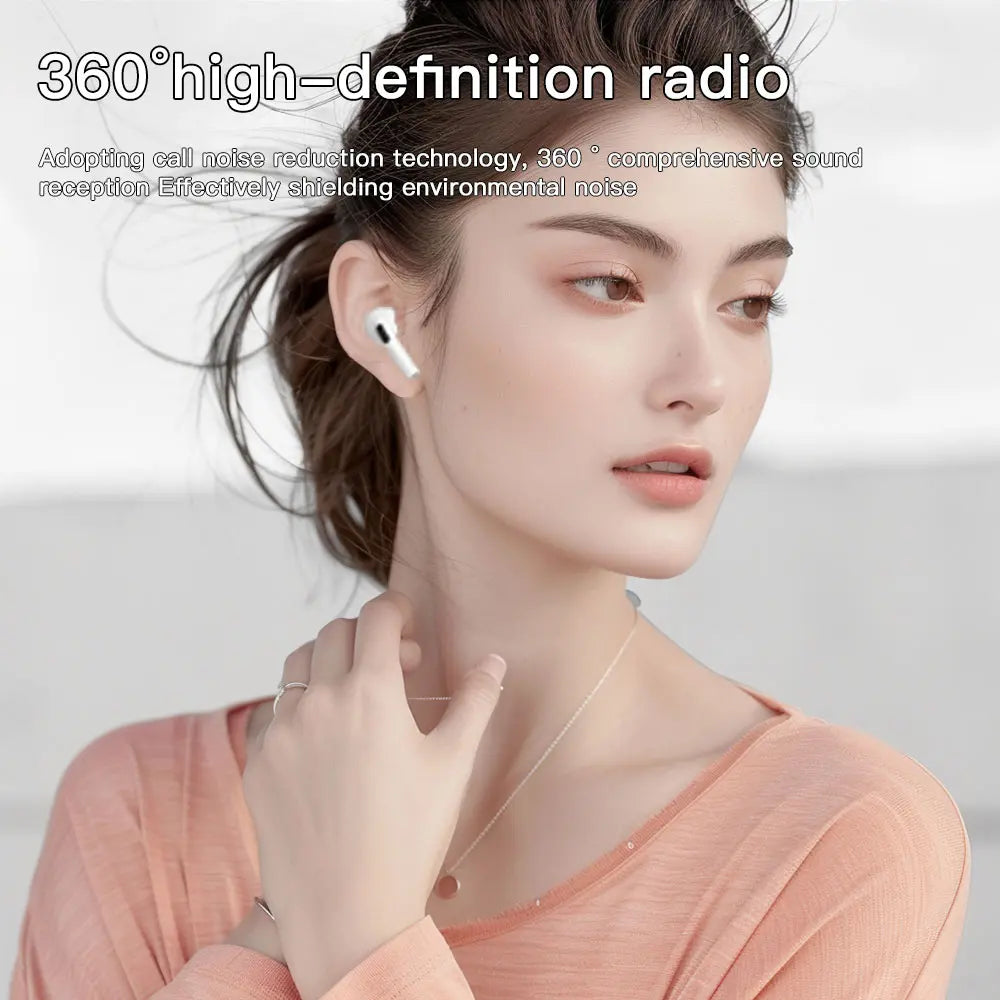 TWS Wireless Bluetooth-Compatible Earphones with Microphone, High Fidelity Stereo Sound, Smart Touch, Low Latency, Long Battery Life, Auto Pairing