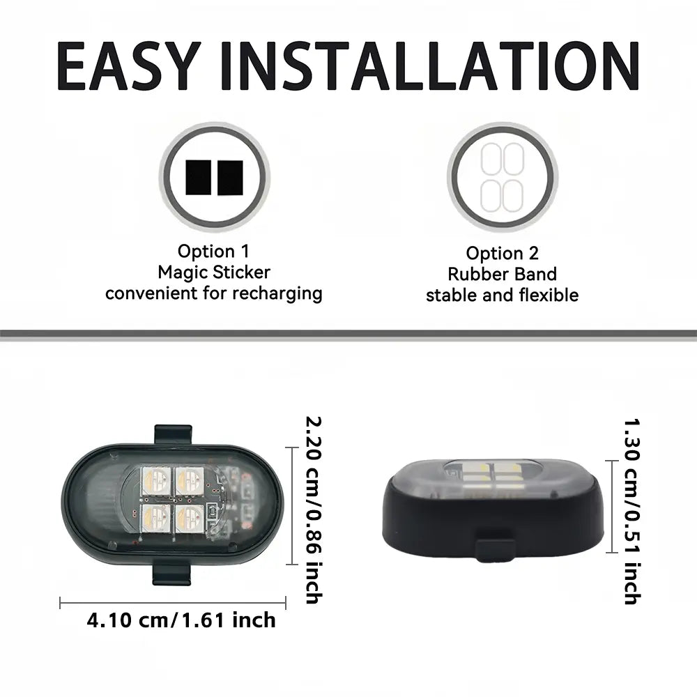 2/4/6/10Pcs Upgrade RGB Car Atmosphere Lights, Larger Battery & Brighter, Type-C Charging Cable, Wireless Remote Multi-Mode for Car Motorcyc Car Lighting Accessories Car Interior Lighting