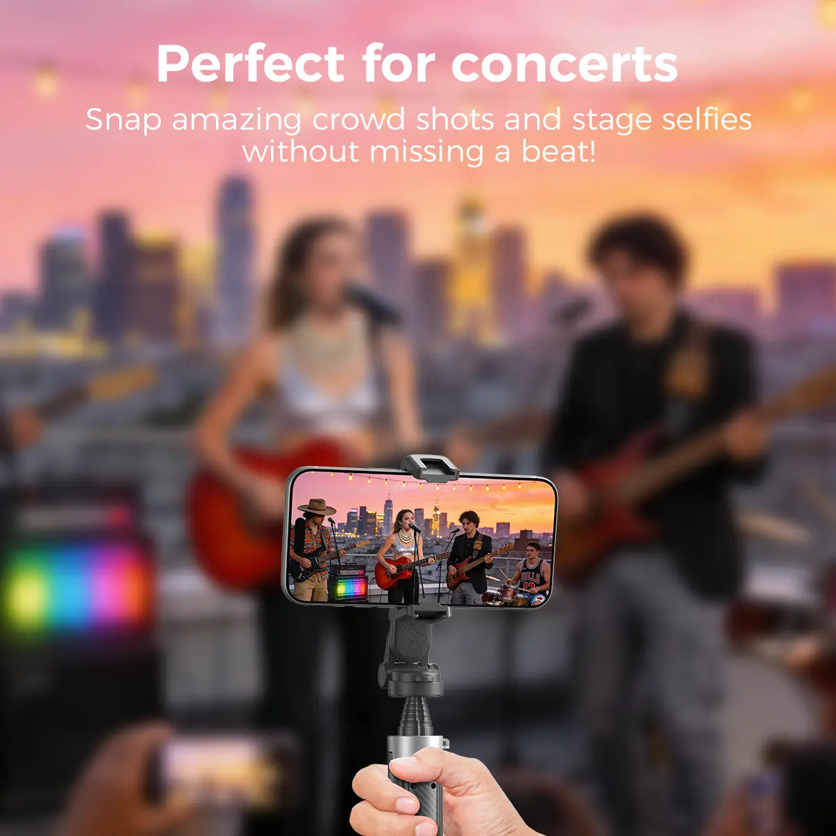 Upgraded Pro 2026 4-In-1 Selfie Stick with 360° Rotation Bluetooth Remote 25.5In Max Length Universal Fit for All Phones