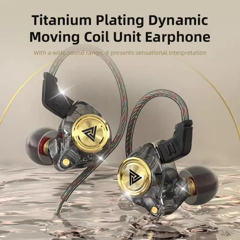 QKZ AK3 in Ear Monitor Headphone, Wired Gaming Earbuds with MIC, Deep Bass Sound, Portable 3.5Mm Wired Gaming IEM In-Ear Earphones Ear Buds, for Singers Musicians with MIC IEM for Music Video Calling
