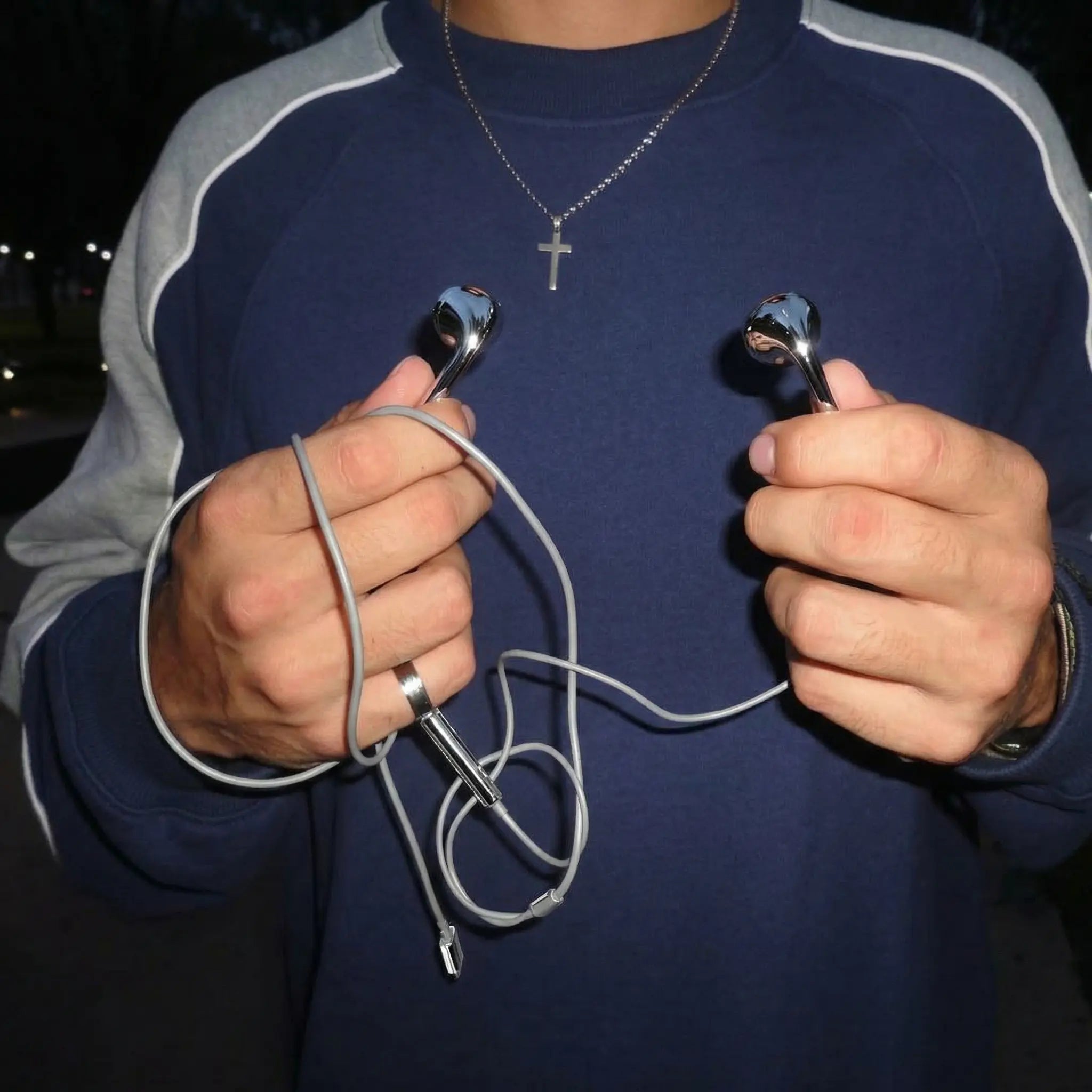 Aesthetic Chrome Earbuds (USB Type-C)