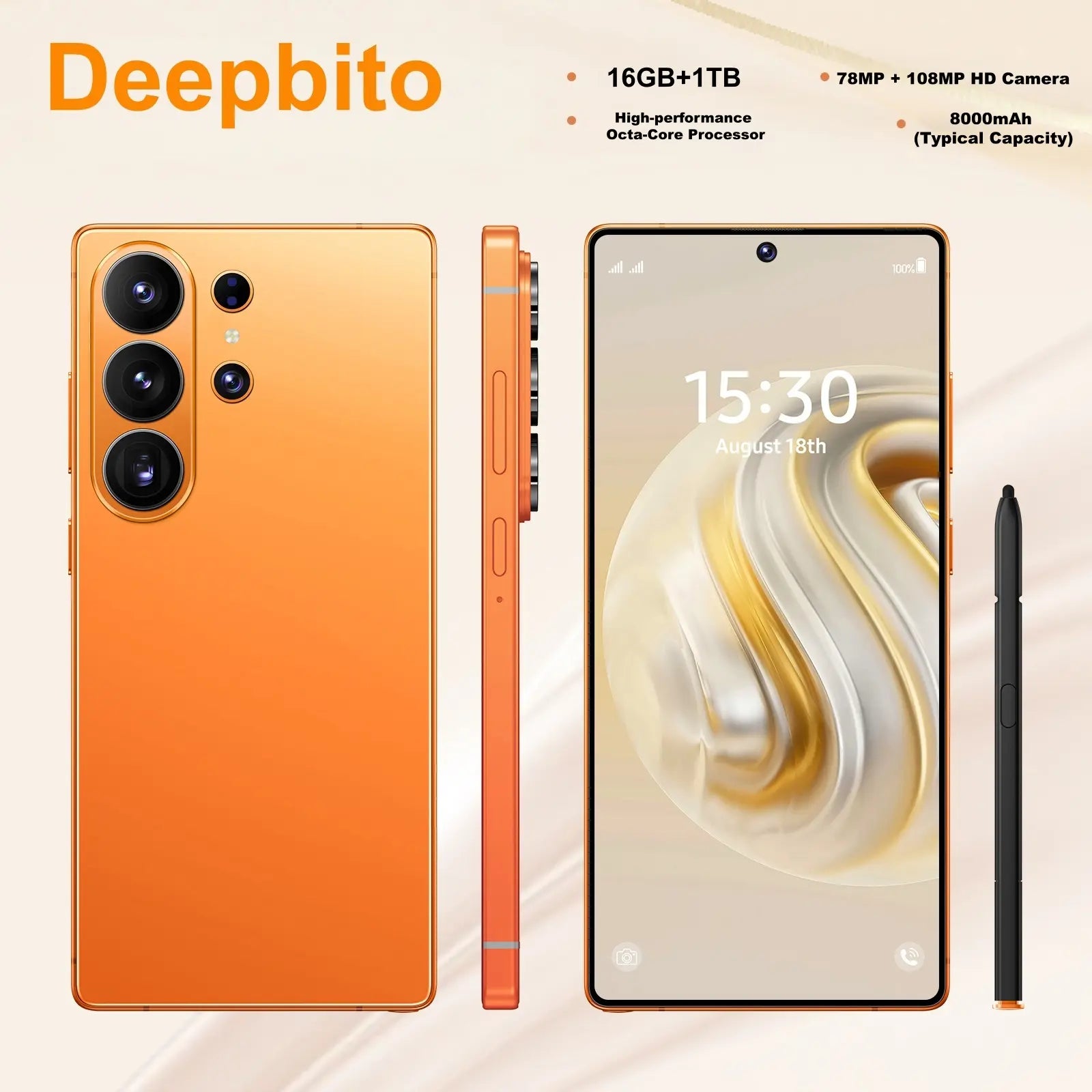 Deepbito S26 Android Smartphone/Tablet, 16GB+1TB Storage, 6.9Inch Supports Dual SIM Dual Standby. Only Compatible with T-Mobile. Perfect for Gaming and a Great Gift Choice.