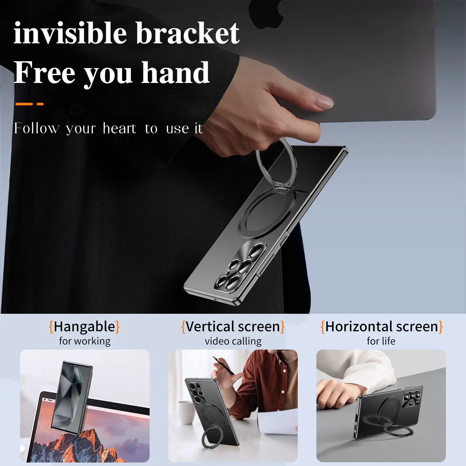 Samsung Galaxy S25 S26 Ultra Metal Frame Smartphone Case, Stylish Shockproof Casing, 360° Rotating Stand, Lens Protection, PC Back Cover, Aluminum Alloy, Anti-Drop, Free Screen Protector