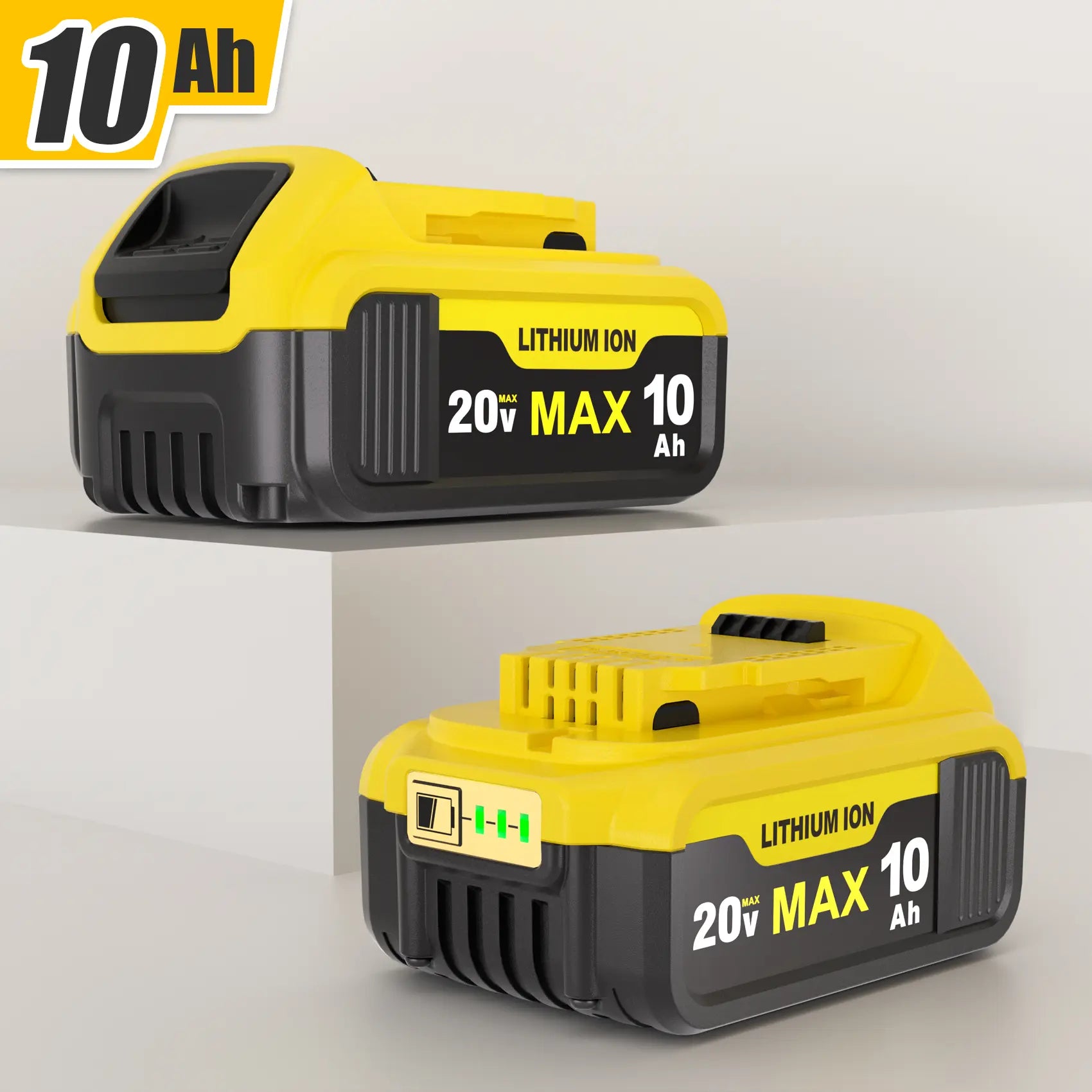 10Ah Lithium Battery Pack Compatible with Devvalt 20V Tools, Replacement for DCB200/ DCB204/ DCB180/ DCB182 and More（（Choose: 4Batterise, 2 Batteries, or Combo））