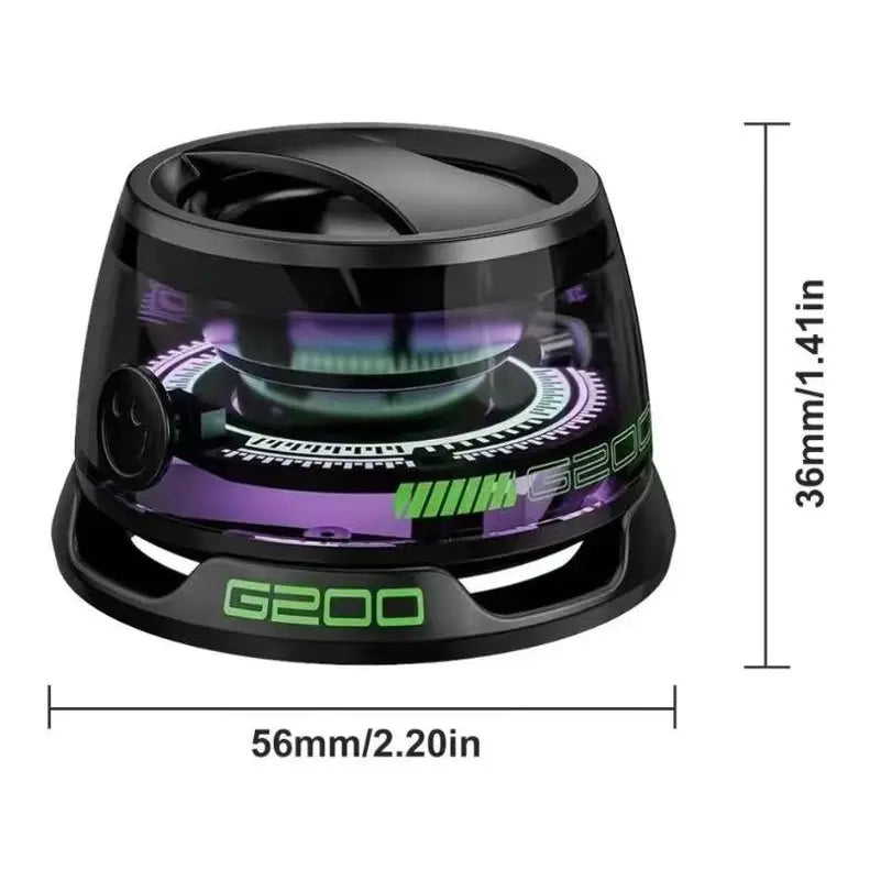 Magnetic Mini Bluetooth Speaker, G200 5W Minispeakers Wireless with Bluetooth 5.3, RGB Lightgame Mode,7H Playtime, Portable Phone Stand Foriphone, Travel, Golf Cart -Black