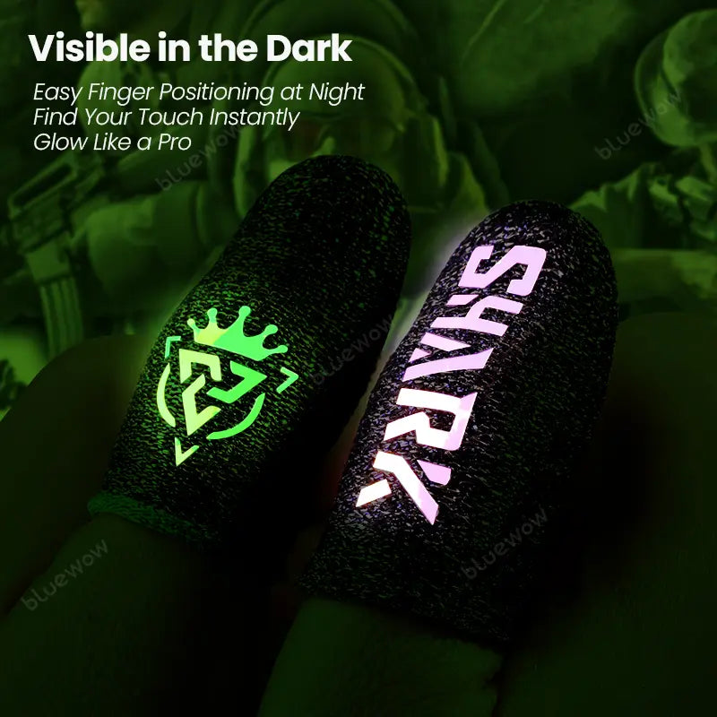 Bluewow Sharkking Silverfiber Mobile Gaming Finger Sleeves, 20-Count Individual Packaging, 0.3Mm Ultra-Soft Thin Fabric, High-Sensitivity Sweat-Proof Compact Portable Smartphone Gaming Accessories for Gamers