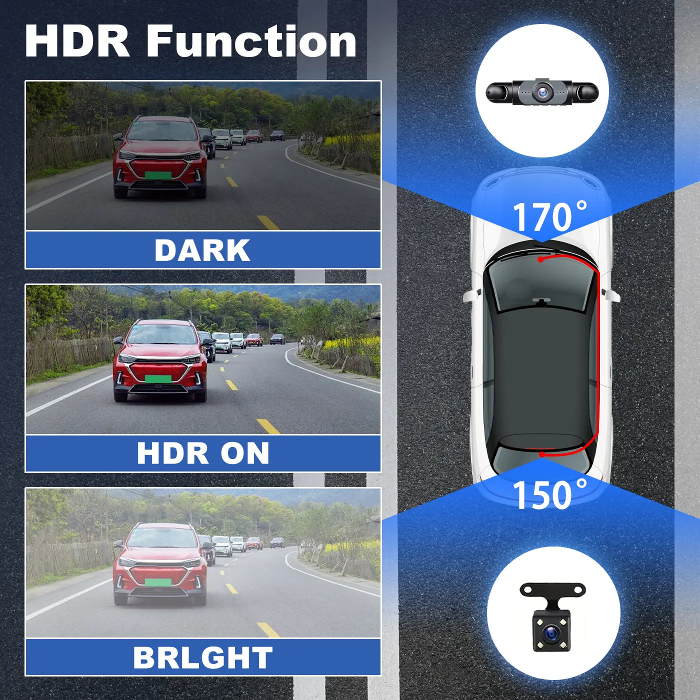4 Channel 1080P Car Dash Cam 64GB SD Card 24/7 Parking Mode Night Vision Front Rear Left Right HD Screen Loop Recording Wide Angle G Sensor Accident Evidence Car Safety Recorder Car Gadgets Tech Gifts # Dashcam # FYP # Cartok # Safetyfirst Tiktokshopsprin
