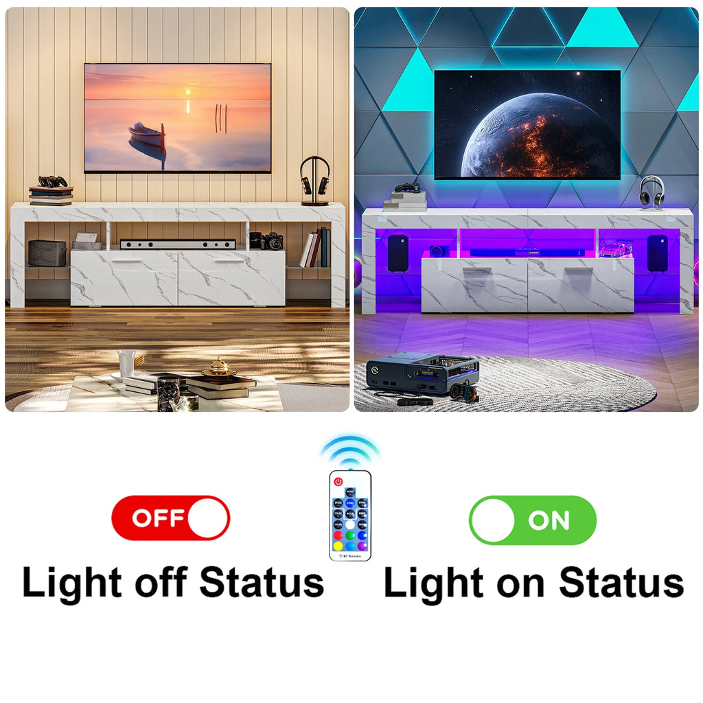 TV Stands for Living Room Led TV Console for 50/55/60/65/70/75 Inch TV Entertainment Center with Storage Media Console for Bedroom