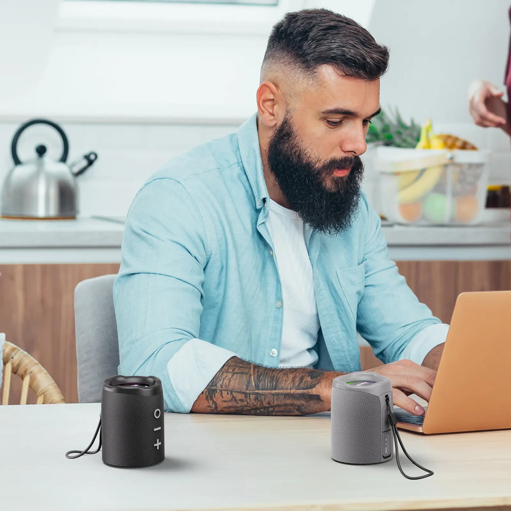 Portable Bluetooth-Compatible Speaker, Multifunctional Speaker, Rechargeable Speaker, Magnetic 2-In-1 Design, Wireless Mini Speaker, Ipx4 Waterproof, 10-Hour Playtime, TWS Pairing, Bt5.4, Fm Radio