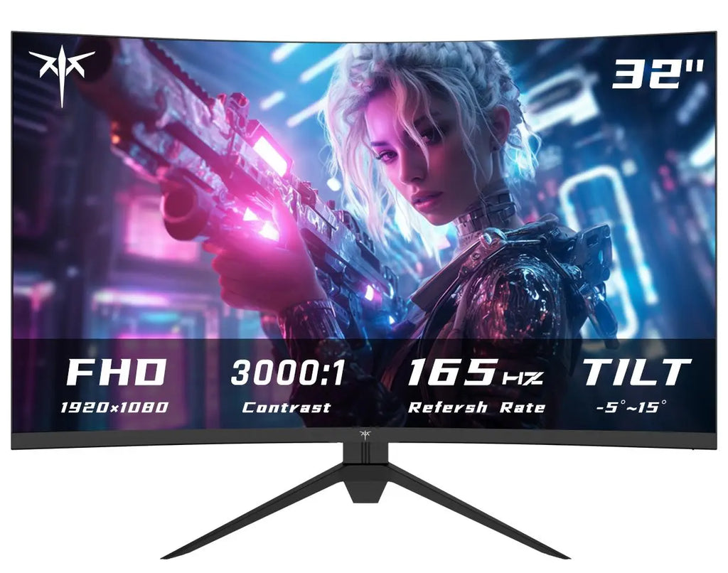 #Summervibes, KTC 32" FHD 1080P 1500R VA Curved Gaming Monitor - 180Hz Refresh Rate, 350Cd/M² Brightness, 3000:1 Dynamic Contrast, 122% Srgb, HDR10, Freesync Premium, 2Xhdmi 2.0, Displayport 1.4, VESA Compatible, Tilt Adjustable, Eye Care, Model H32S17C