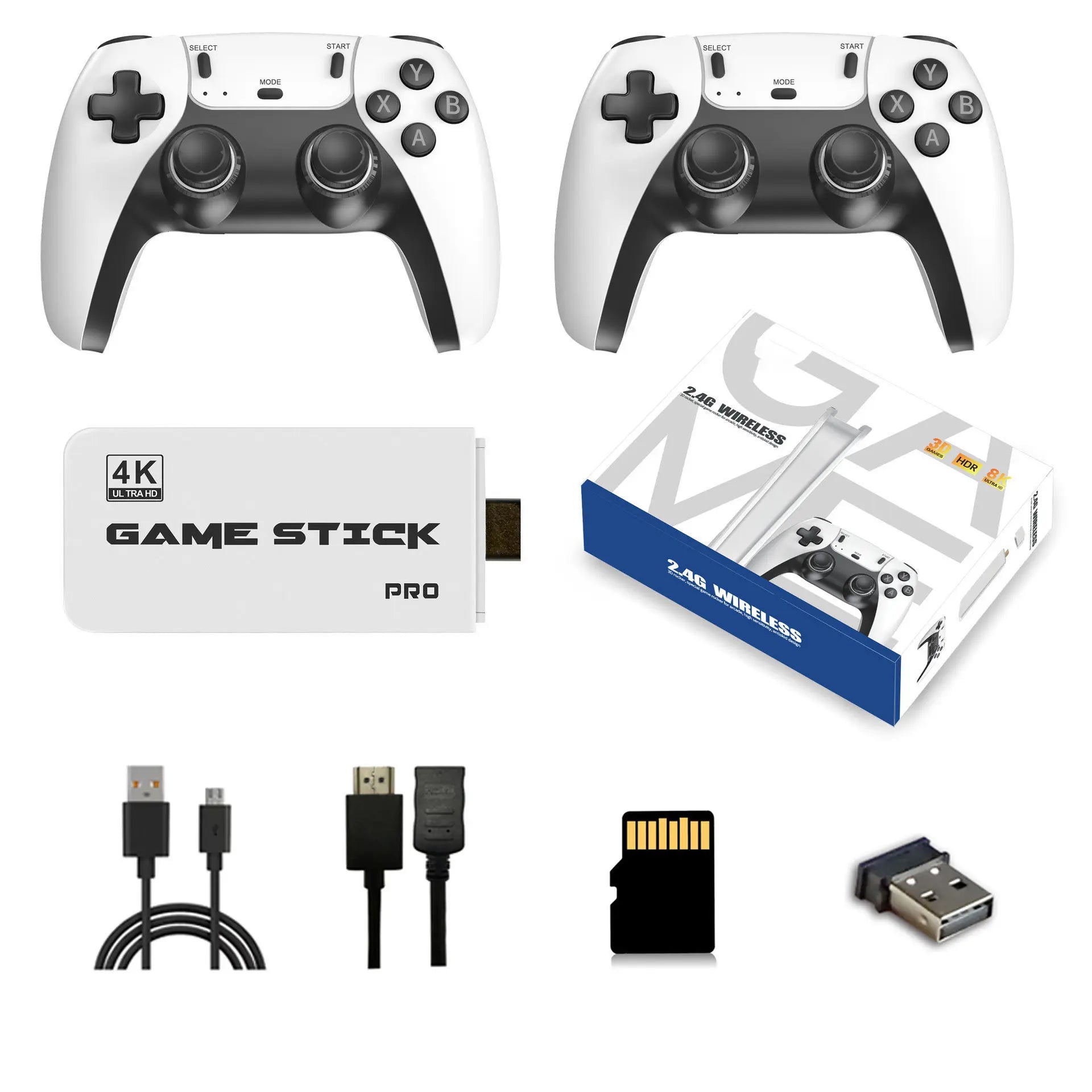 2026 Upgraded Retro Gaming Console, Retro Game Stick,Various Built-In Games and Emulators Smtar TV HD HDMI TV Game Stick, Built-In Classic Video Games, Plug & Play Game Console for Console Projector Smart TV with 2 Wireless Controllers