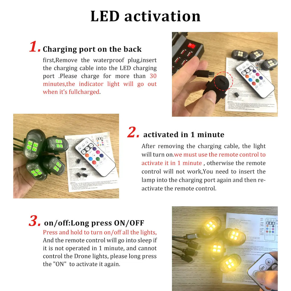 2/4/6/10Pcs Upgrade RGB Car Atmosphere Lights, Larger Battery & Brighter, Type-C Charging Cable, Wireless Remote Multi-Mode for Car Motorcyc Car Lighting Accessories Car Interior Lighting