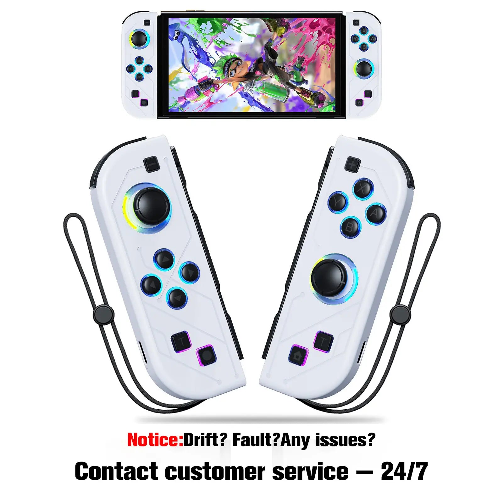 Switch Controller for Nintendo Switch, Switch Controller Joycon (L/R) with RGB Light Compatible with Nintendo Switch/ Switch Lite /Switch OLED Summerwins