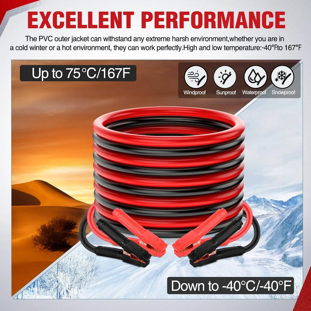 Nilight 0 Gauge 30 FT Heavy-Duty 1000 a CCA Automotive Vehicle Jumper Cables, Car Battery Booster Jump Start Kit with Carry Bag & Storage Bag for Pickup Trucks