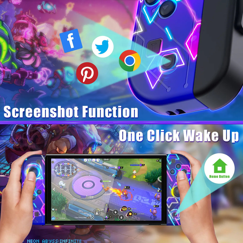 Switch Controller for Nintendo Switch, Switch Controller Joycon (L/R) with RGB Light Compatible with Nintendo Switch/ Switch Lite /Switch OLED Summerwins