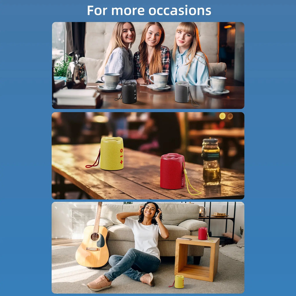Portable Bluetooth-Compatible Speaker, Multifunctional Speaker, Rechargeable Speaker, Magnetic 2-In-1 Design, Wireless Mini Speaker, Ipx4 Waterproof, 10-Hour Playtime, TWS Pairing, Bt5.4, Fm Radio