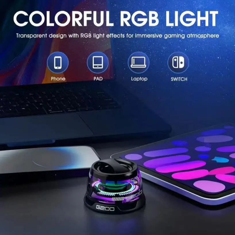 Magnetic Mini Bluetooth Speaker, G200 5W Minispeakers Wireless with Bluetooth 5.3, RGB Lightgame Mode,7H Playtime, Portable Phone Stand Foriphone, Travel, Golf Cart -Black
