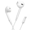 Type-C Wired Semi-In-Ear Earbuds, Hifi Stereo Sound Wired Earphones with Microphone & Volume Control, Portable Design Earphones for Samsung plus & Iphone 16/15 Pro Devices, Audio, Light Weight Earbuds