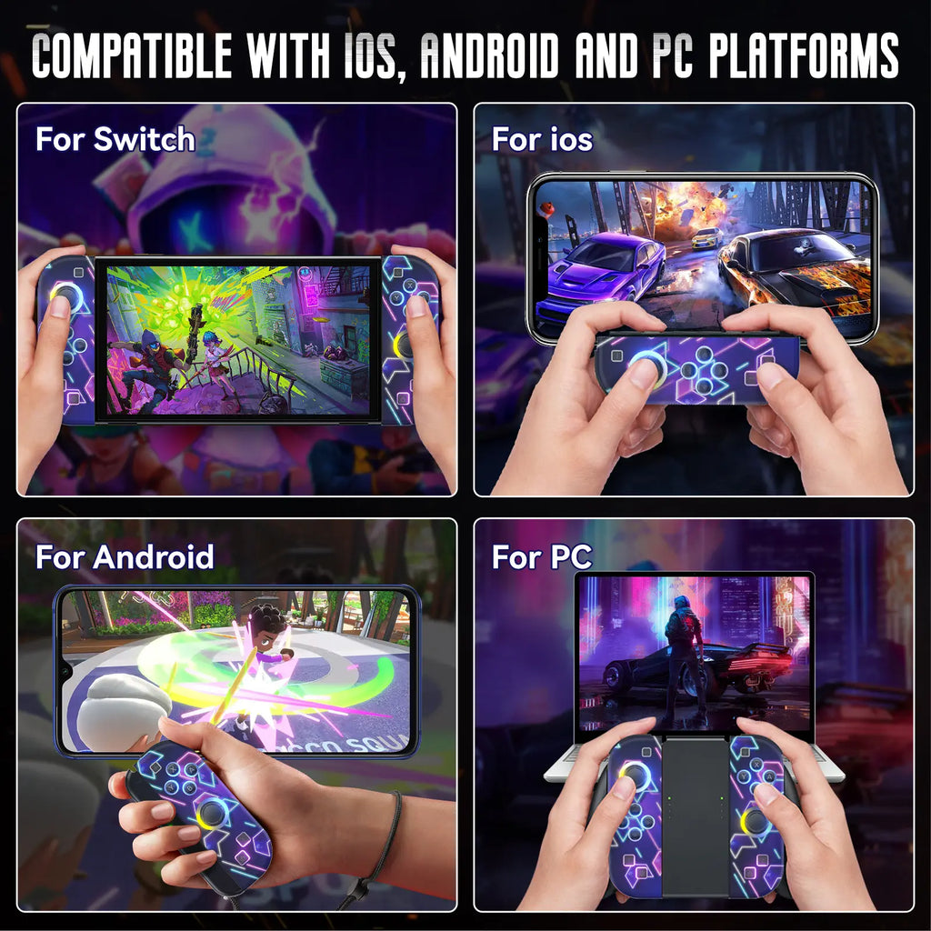 Switch Controller for Nintendo Switch, Switch Controller Joycon (L/R) with RGB Light Compatible with Nintendo Switch/ Switch Lite /Switch OLED Summerwins