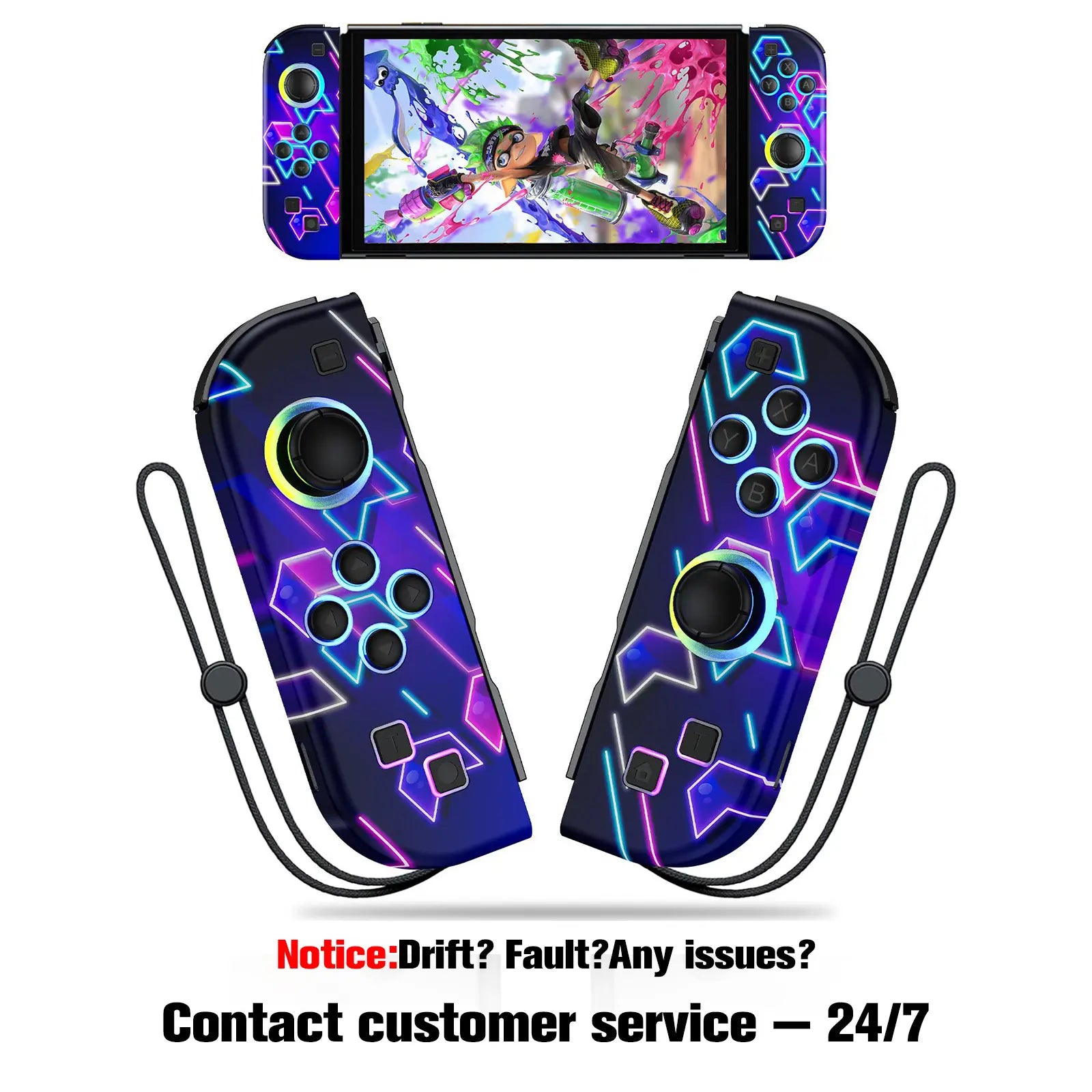 Switch Controller for Nintendo Switch, Switch Controller Joycon (L/R) with RGB Light Compatible with Nintendo Switch/ Switch Lite /Switch OLED Summerwins
