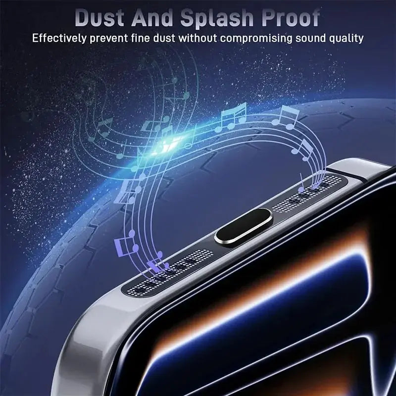 4Pcs Metal Dust Plugs, Durable Speaker Dust Stickers for Smartphone Iphone 17 Pro/17 Pro Max, Includes Speaker Protection Case and Metal Dust Plugs, Accessories, Protector