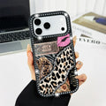 Shining Leopard Print Double-Sided Diamond Studded Phone Case, Military Grade anti Drop, Stylish and Beautiful Phone Protection Case, Suitable for Iphone 17 Pro Max, 16, 15 Plus, 14, 13, 12, 11 Women'S Phone Case-A192