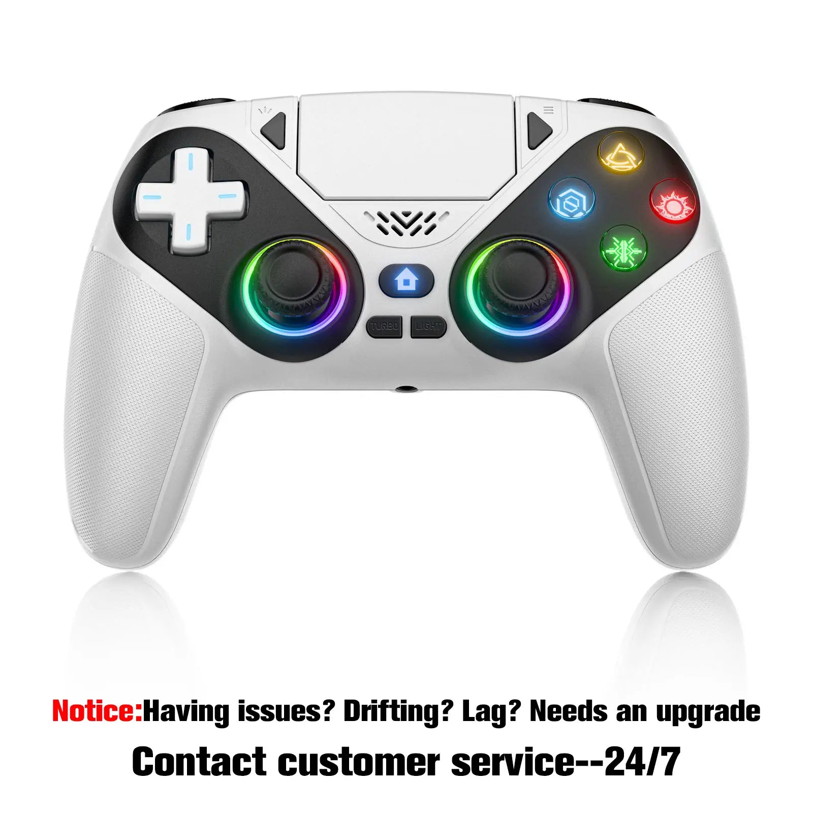 Wireless Gaming Controller Pro for PS5 with LED RGB Light– Turbo & Macro Programmable Compatible with Playstation 5,Dual Vibration, Motion Sensing, Programmable Buttons & 1000Mah Fast-Charging Anti-Drift Calibration Guide Summerwins