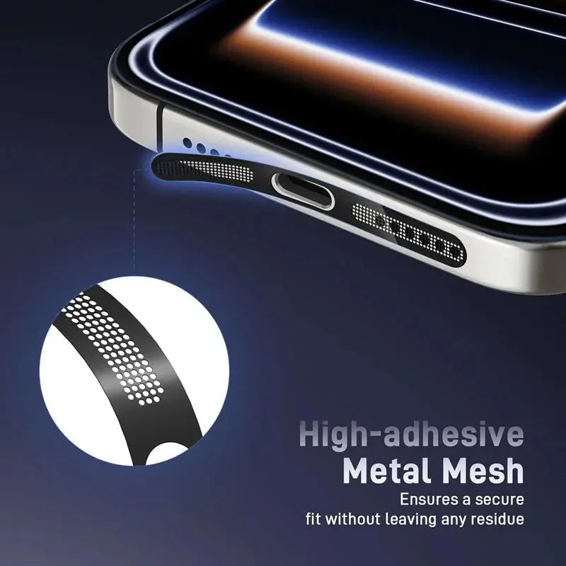 4Pcs Metal Dust Plugs, Durable Speaker Dust Stickers for Smartphone Iphone 17 Pro/17 Pro Max, Includes Speaker Protection Case and Metal Dust Plugs, Accessories, Protector