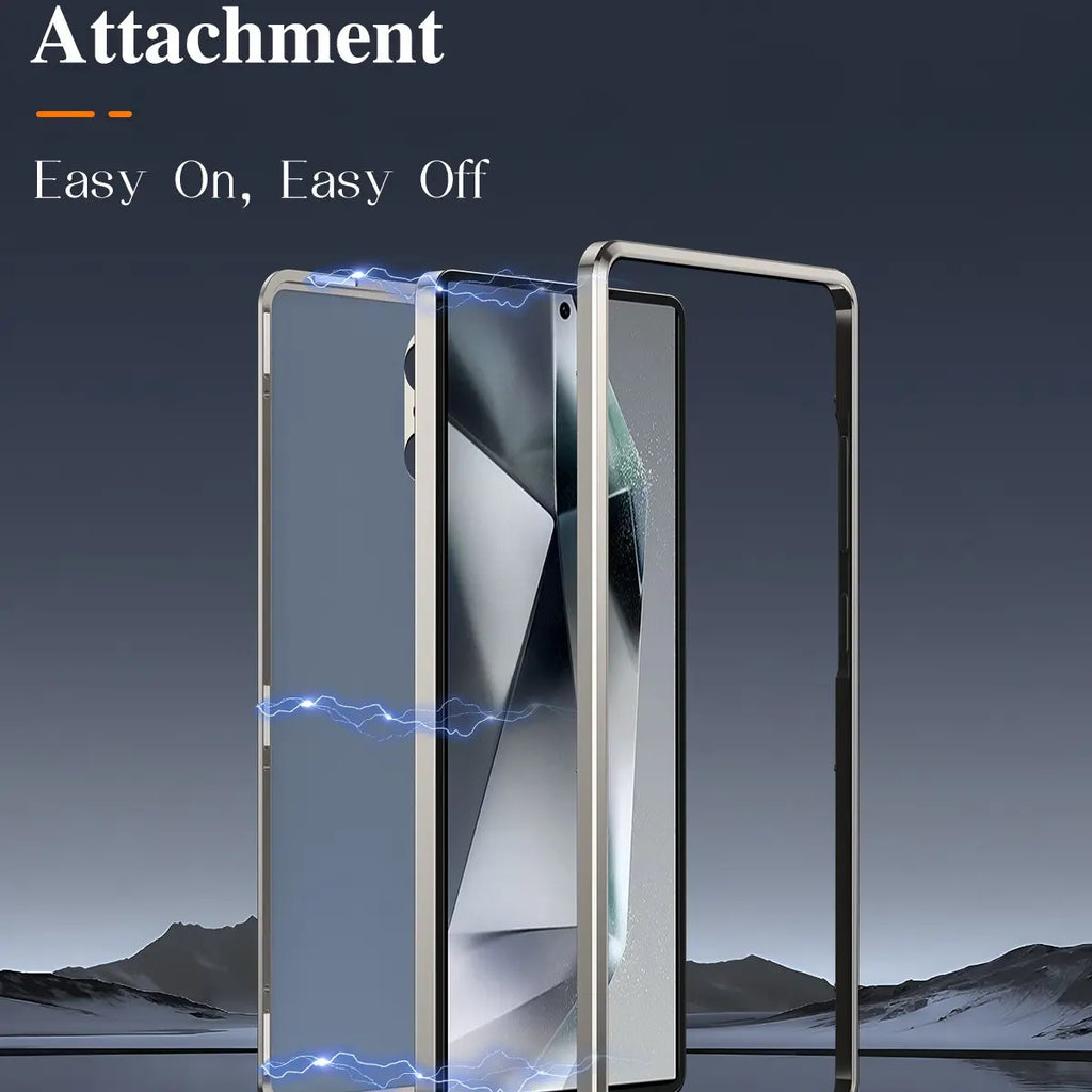 Samsung Galaxy S25 S26 Ultra Metal Frame Smartphone Case, Stylish Shockproof Casing, 360° Rotating Stand, Lens Protection, PC Back Cover, Aluminum Alloy, Anti-Drop, Free Screen Protector